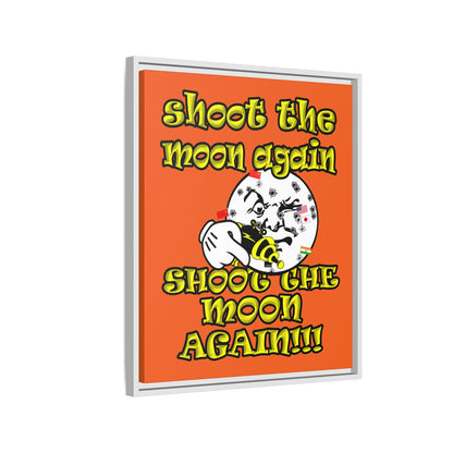 shoot the moon again - framed canvas art (orange)