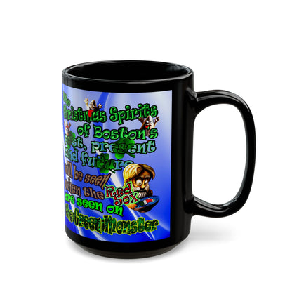 christmas spirits of boston - Black Mug (blue-white wave)