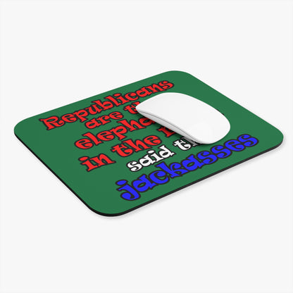 donkeys and elephants - Mouse Pad (Rectangle) (dark green)