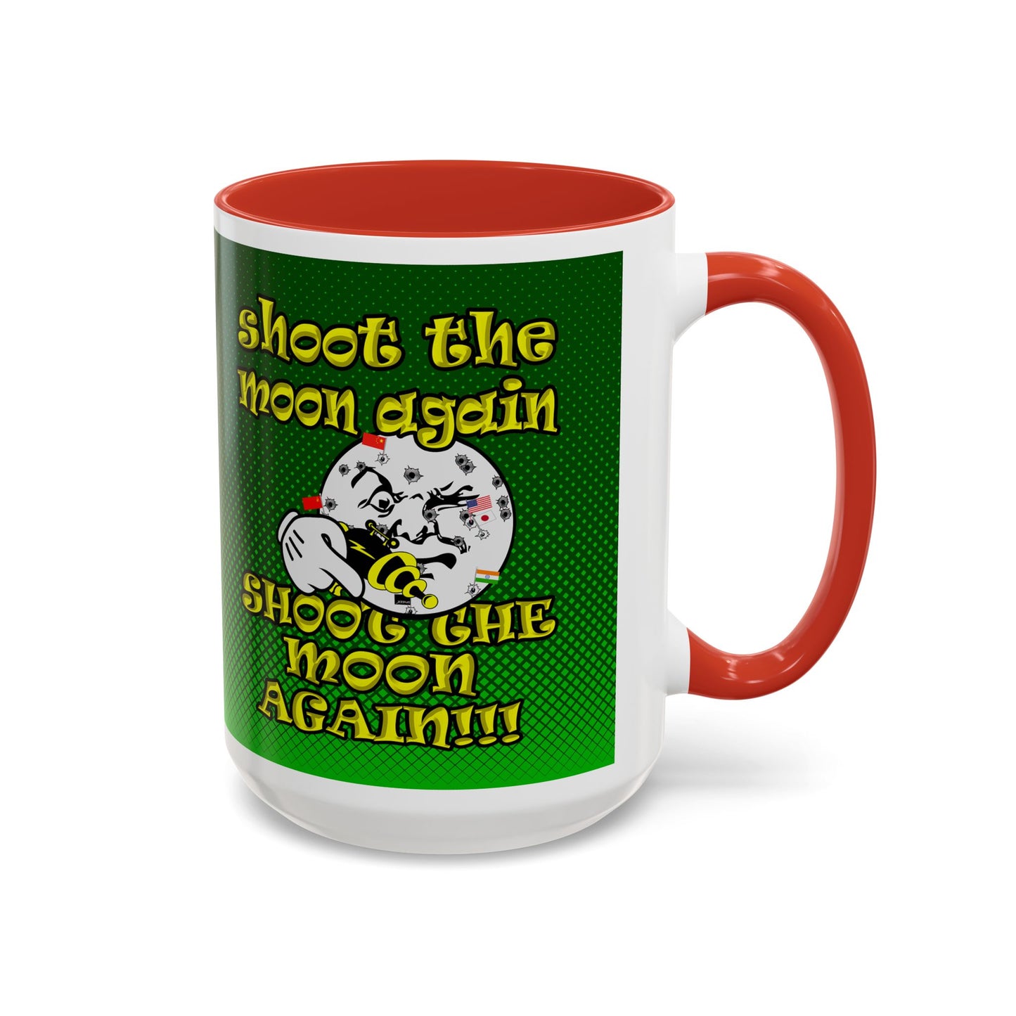 shoot the moon again - Accent Mug (logo green)