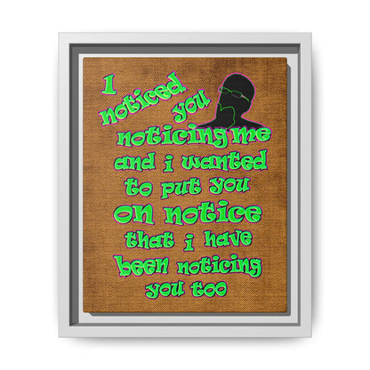 noticed you noticing - framed canvas art (brown papyrus)