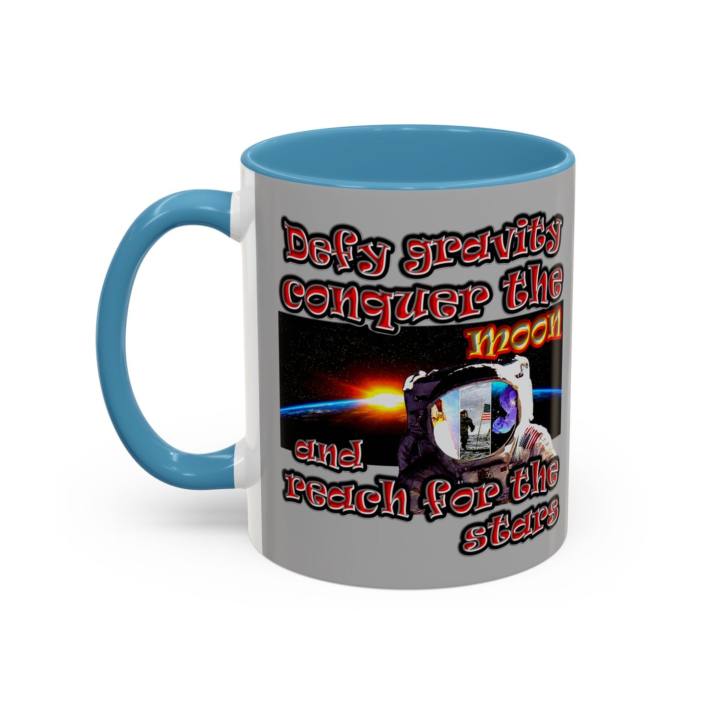 defy conquer reach - Accent Mug (light grey)