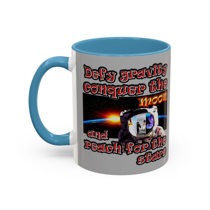 defy conquer reach - Accent Mug (light grey)