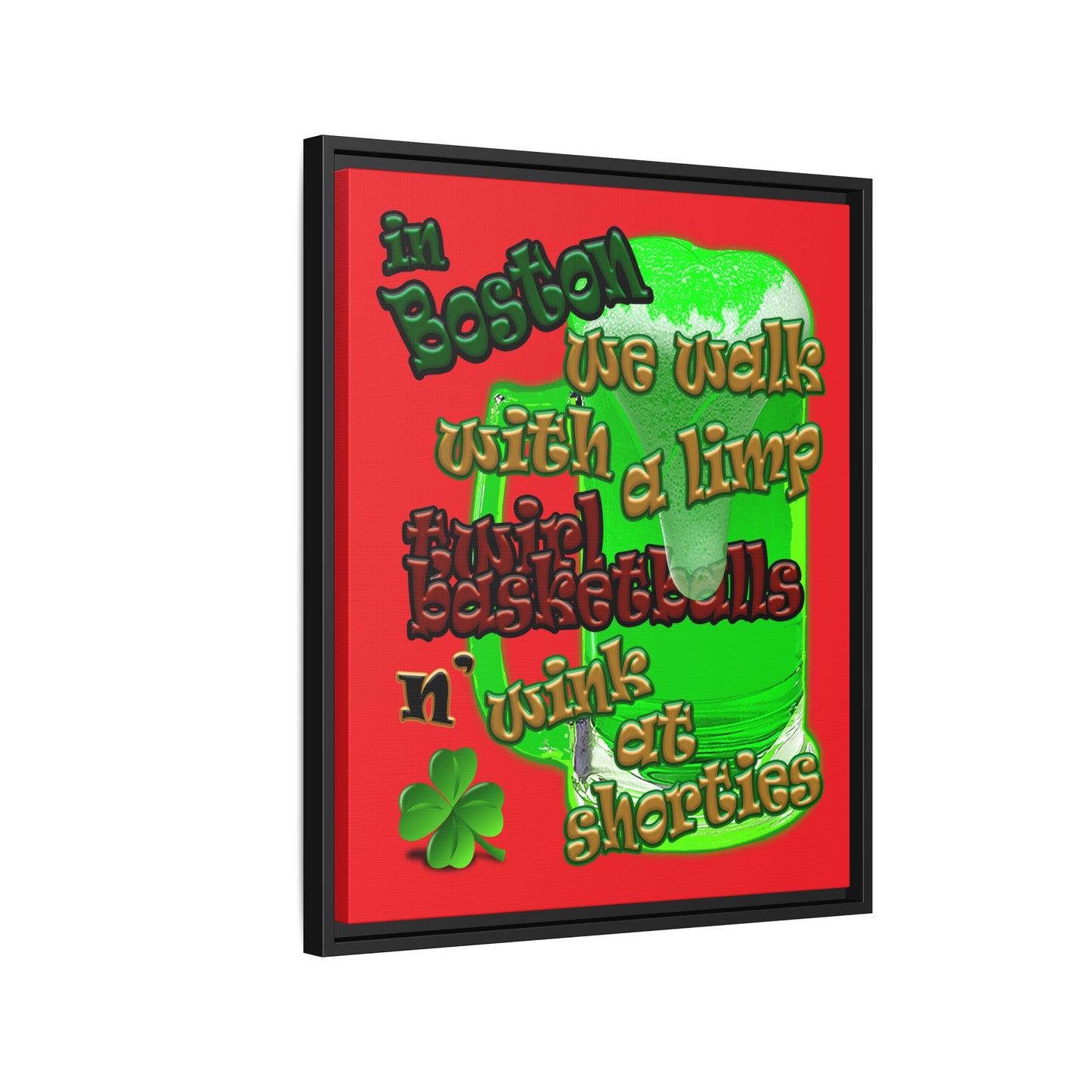 celtics logo - framed canvas art (red)