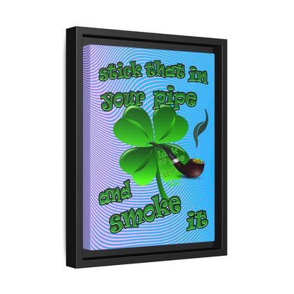 stick that in your pipe and smoke it - framed canvas art (light blue-purple wave)