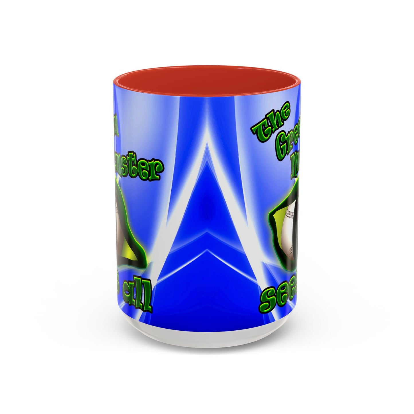 green monster - Accent Mug (blue-white wave)