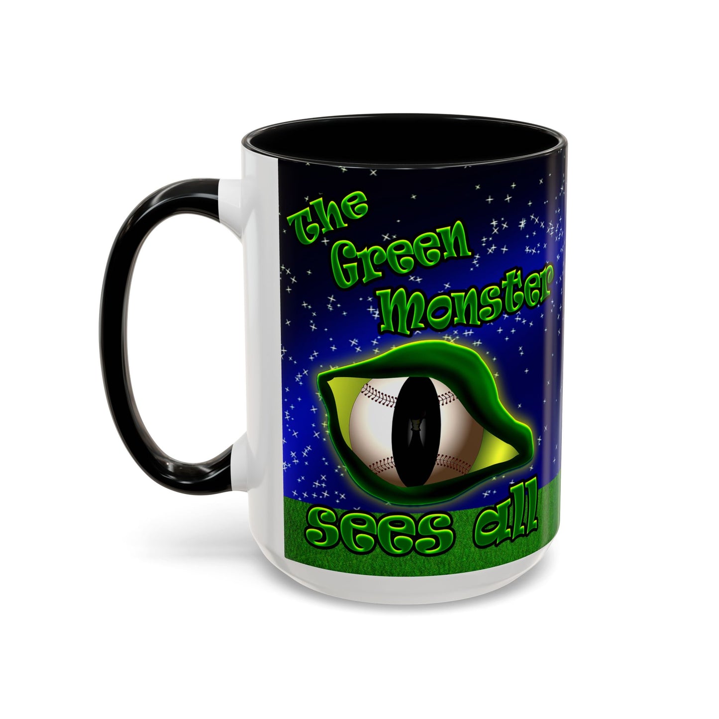 green monster - Accent Mug ('snoops' background)