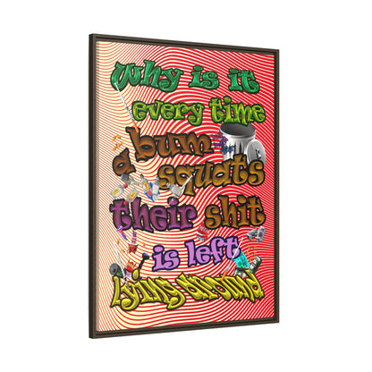 the bum's shit - framed canvas art (yellow-orange wave)