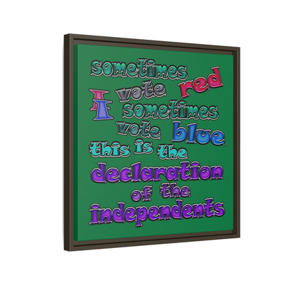 declaration of the independents - framed canvas art (dark green)