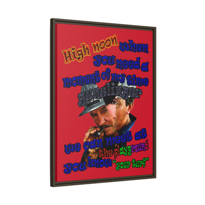high noon - framed canvas art (dark red)
