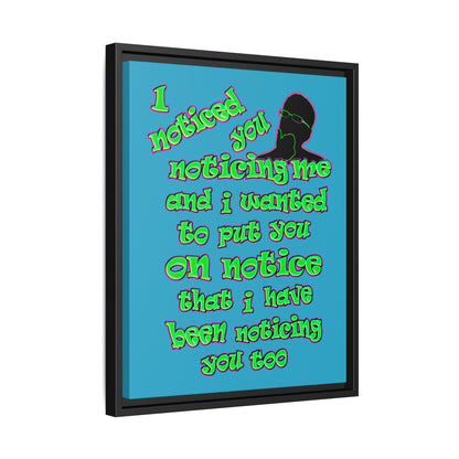 noticed you noticing - framed canvas art (turquoise)
