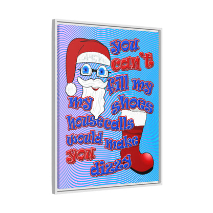 santa's shoes - framed canvas art (light blue-purple wave)