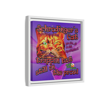 schrodinger's cat - framed canvas art (purple-pink wave)