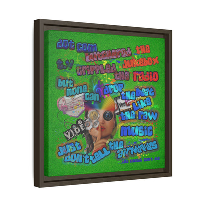 drop the beat - framed canvas art (green turf)