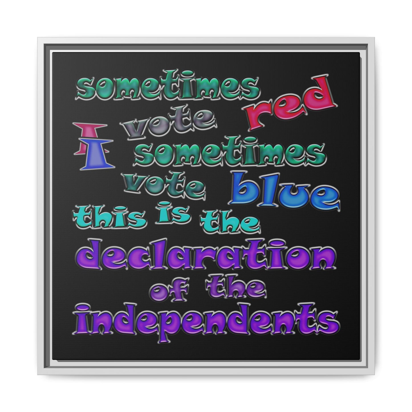 declaration of the independents - framed canvas art (black)