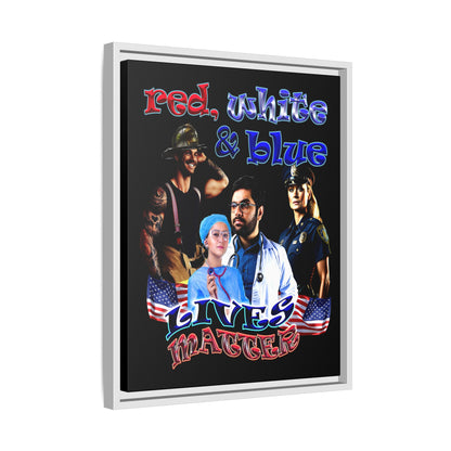 rw&b lives matter - framed canvas art (black)