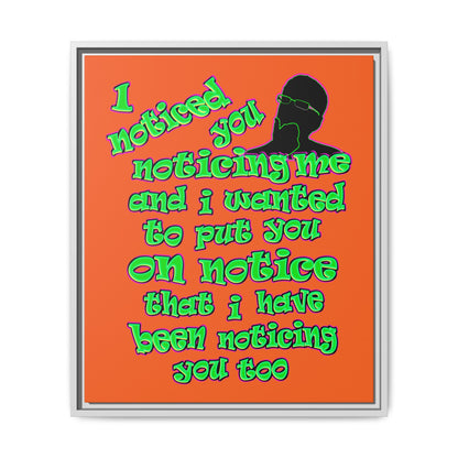 noticed you noticing - framed canvas art (orange)