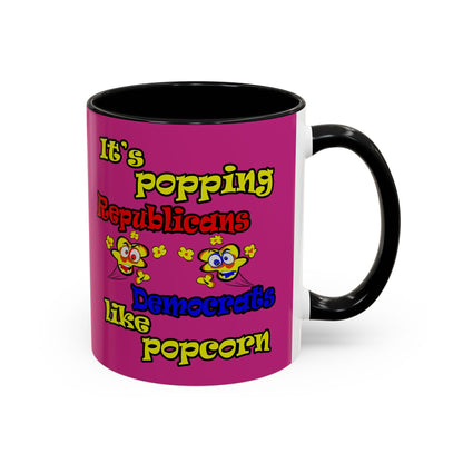 popping like popcorn - Accent Mug (pink)