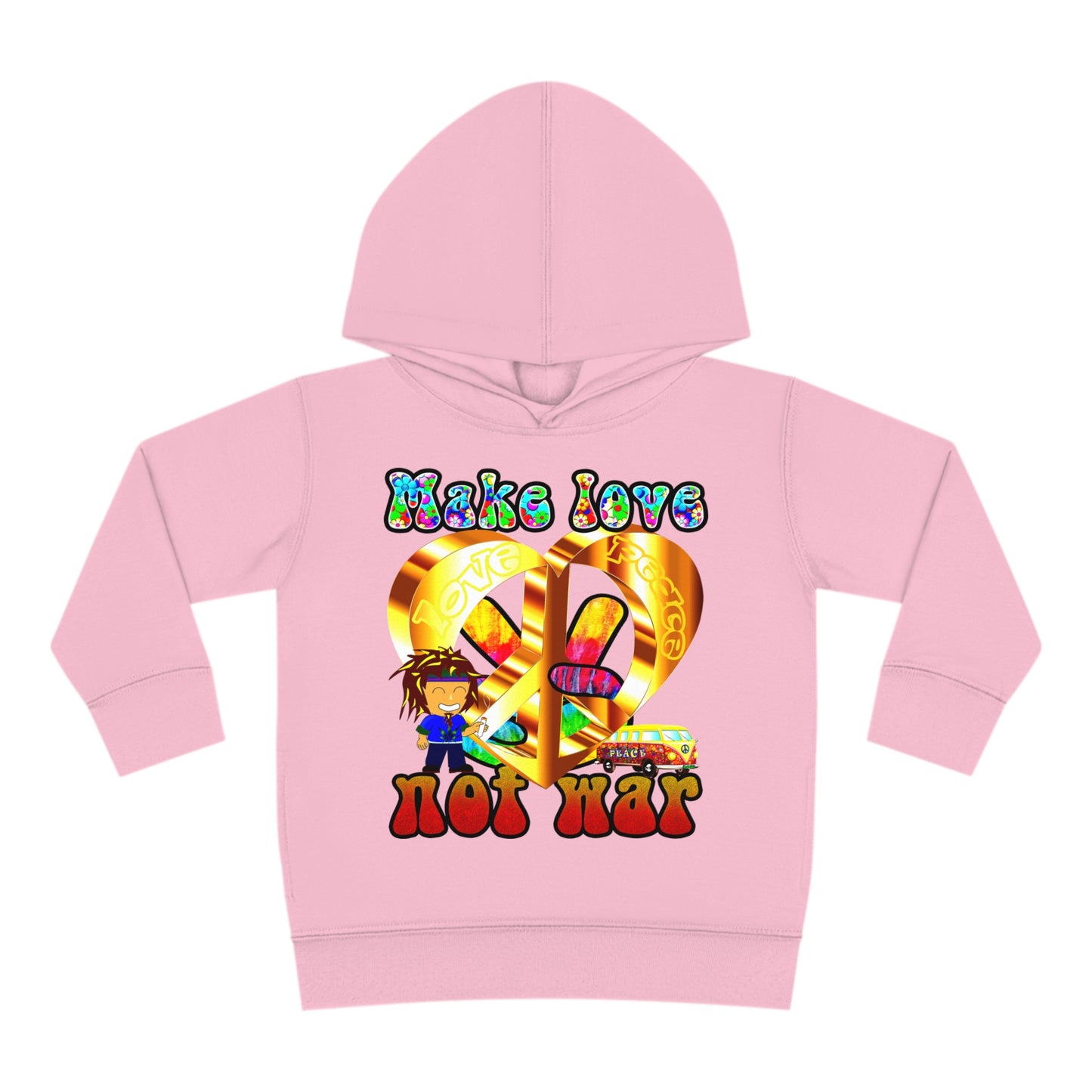 love peace - Toddler Pullover Fleece Hoodie