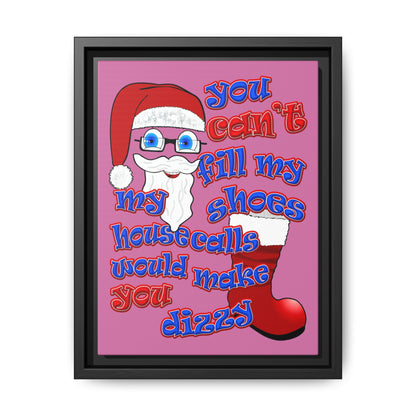 santa's shoes - framed canvas art (light pink)