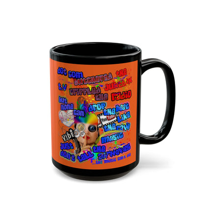 drop the beat - Black Mug (orange)