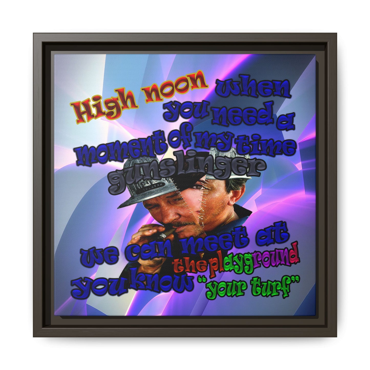 high noon - framed canvas art (grey-pink wave)