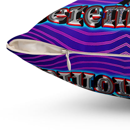 em cee squared - Spun Polyester Square Pillow - (purple wave)