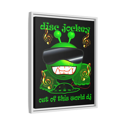 disc jockey - framed canvas art (black)