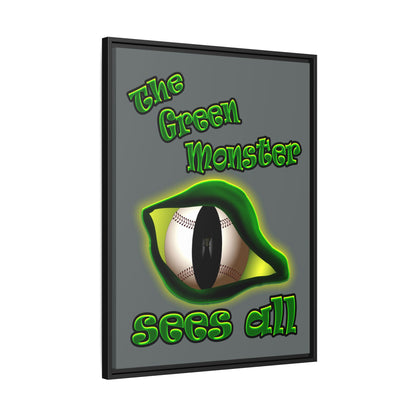 green monster - framed canvas art (dark grey)