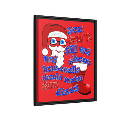 santa's shoes - framed canvas art (red)