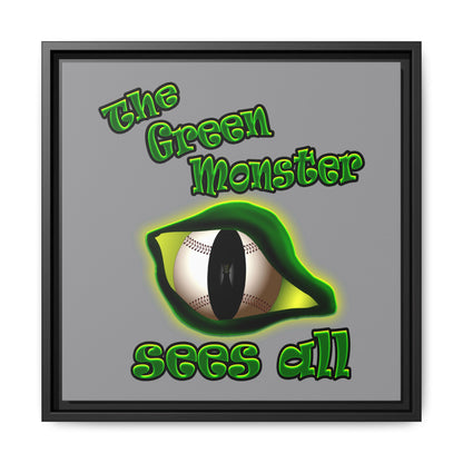 green monster - framed canvas art (grey)
