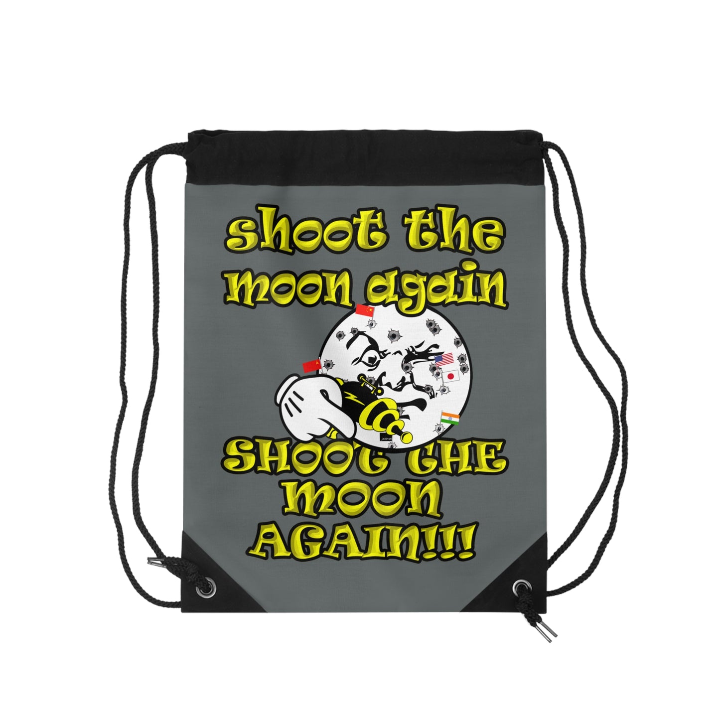 shoot the moon again - Drawstring Bag (dark grey)
