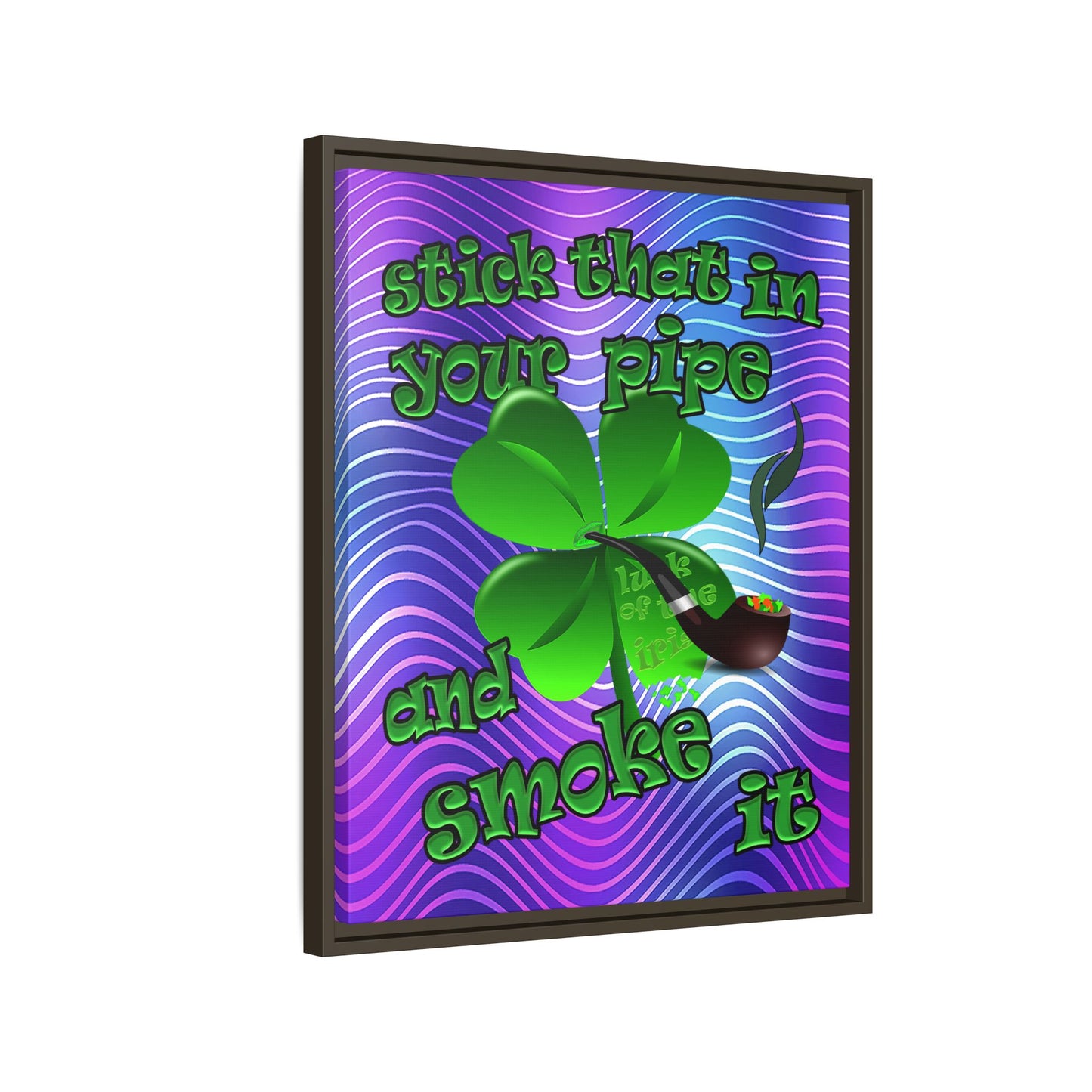 stick that in your pipe and smoke it - framed canvas art (purple wave)