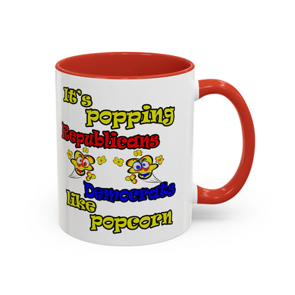 popping like popcorn - Accent Mug (white)