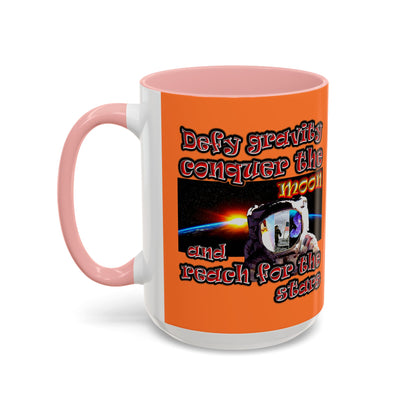 defy conquer reach - Accent Mug (crusta)