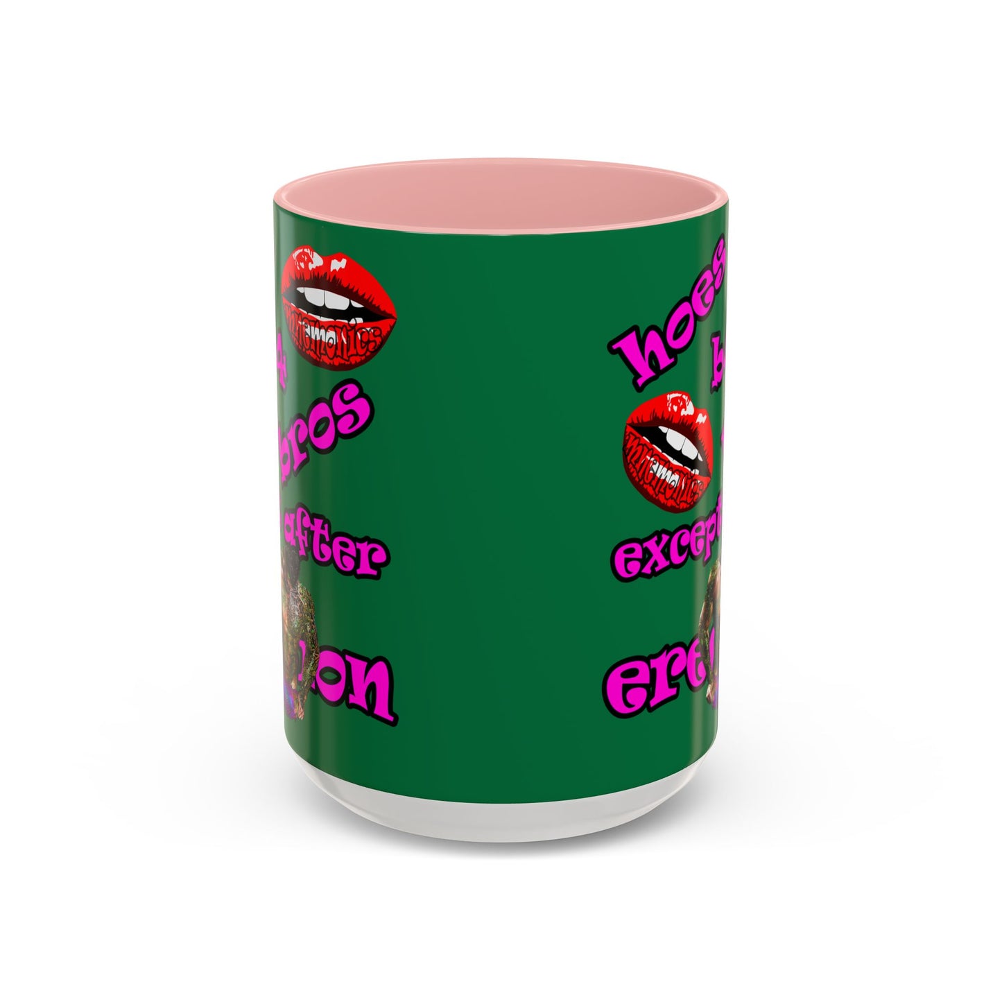 hoes b4 bros - Accent Mug (dark green)