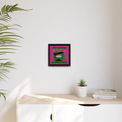 disc jockey - framed canvas art (pink)