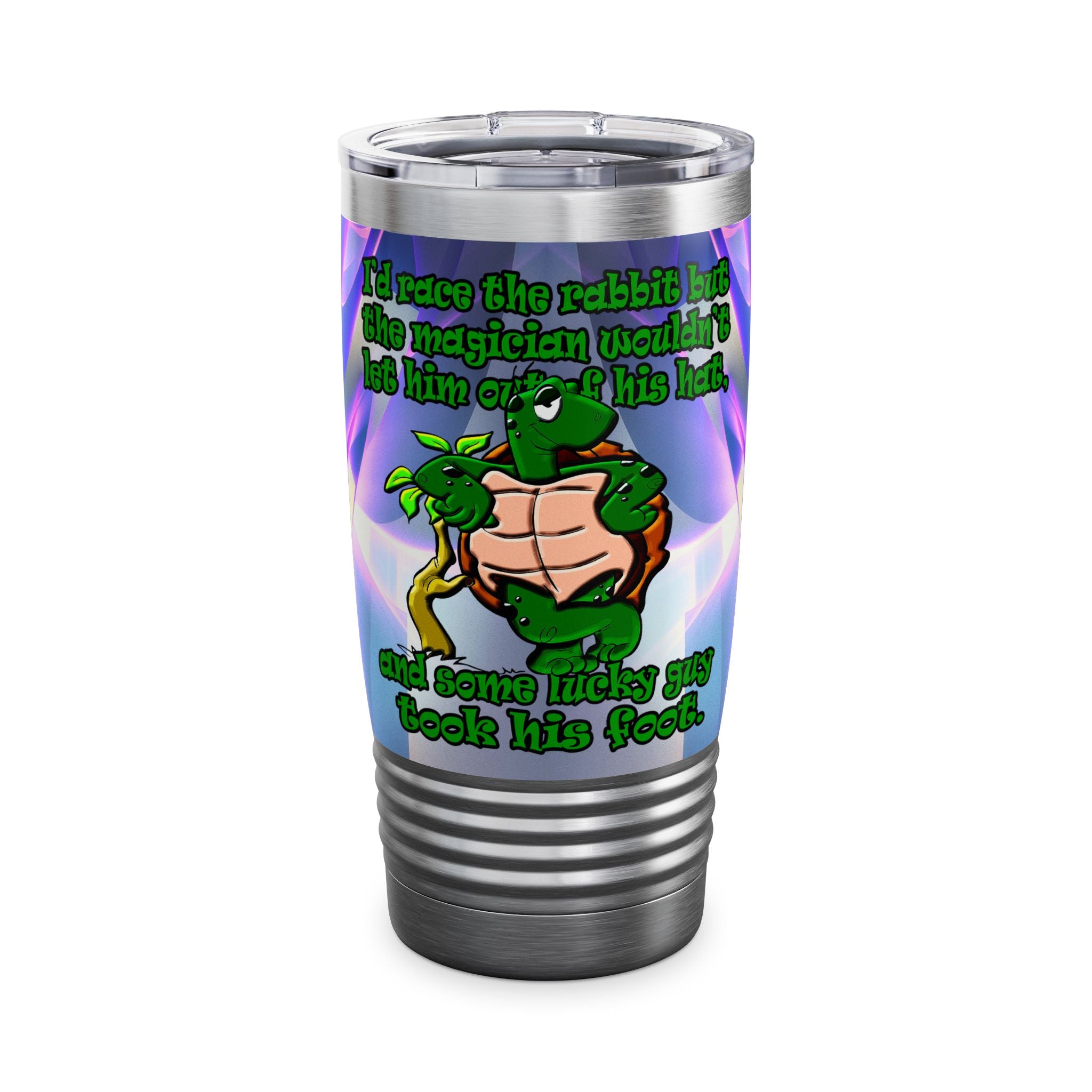 turtle race - Ringneck Tumbler, 20oz (grey-pink wave)