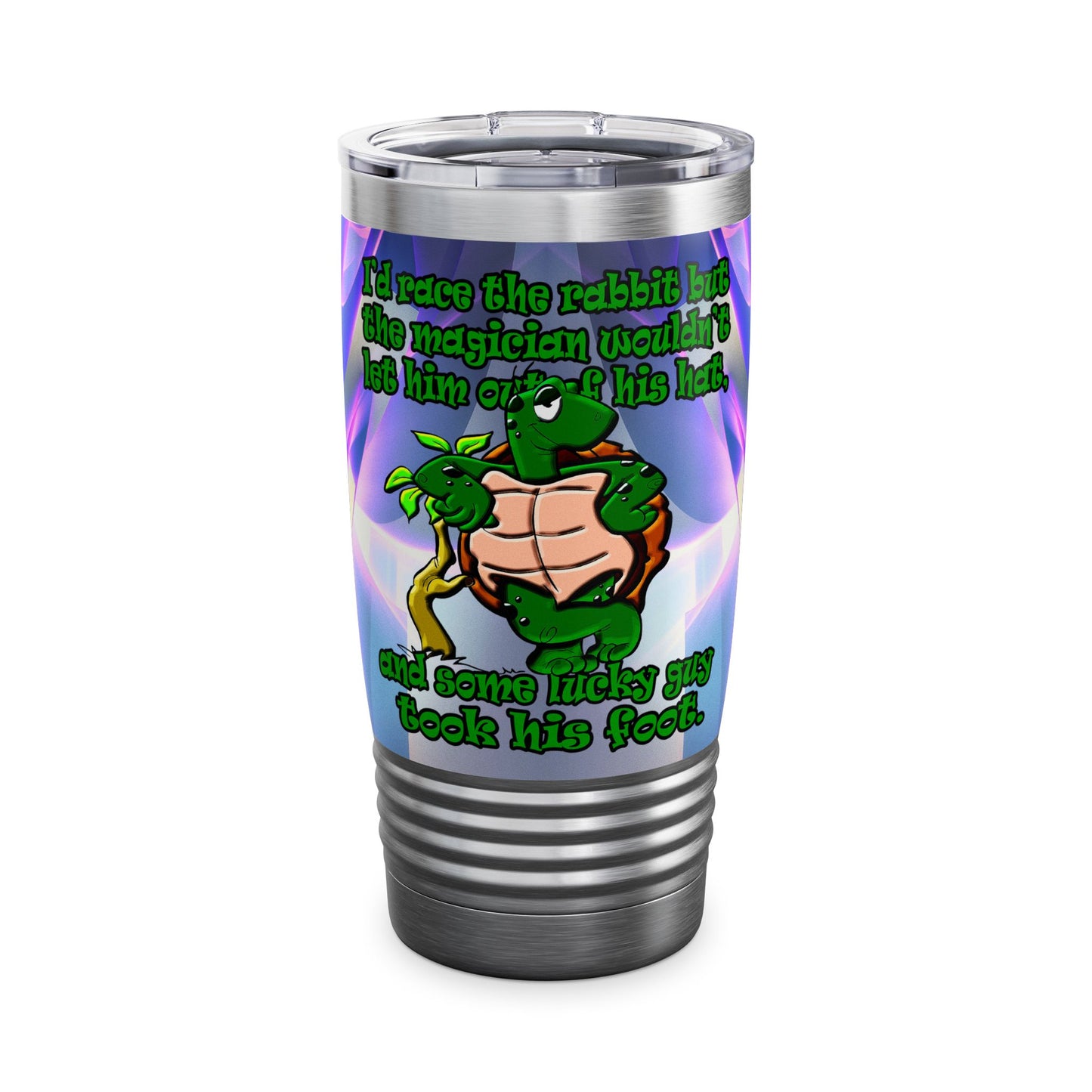 turtle race - Ringneck Tumbler, 20oz (grey-pink wave)