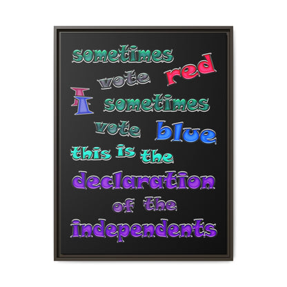 declaration of the independents - framed canvas art (black)