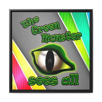 green monster - framed canvas art (rainbow split)