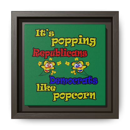 popping like popcorn - framed canvas art (dark green)