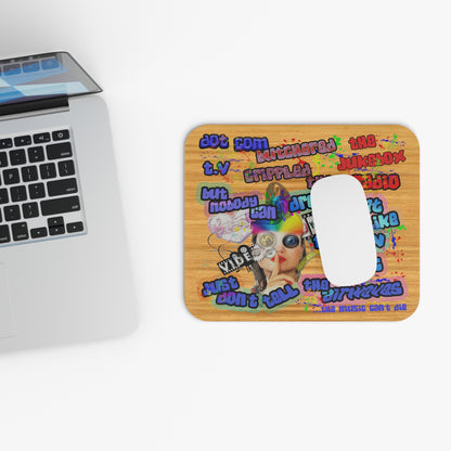 drop the beat - Mouse Pad (Rectangle) (butterscotch wood finish)