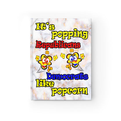 popping like popcorn - journal-lined (white marble)