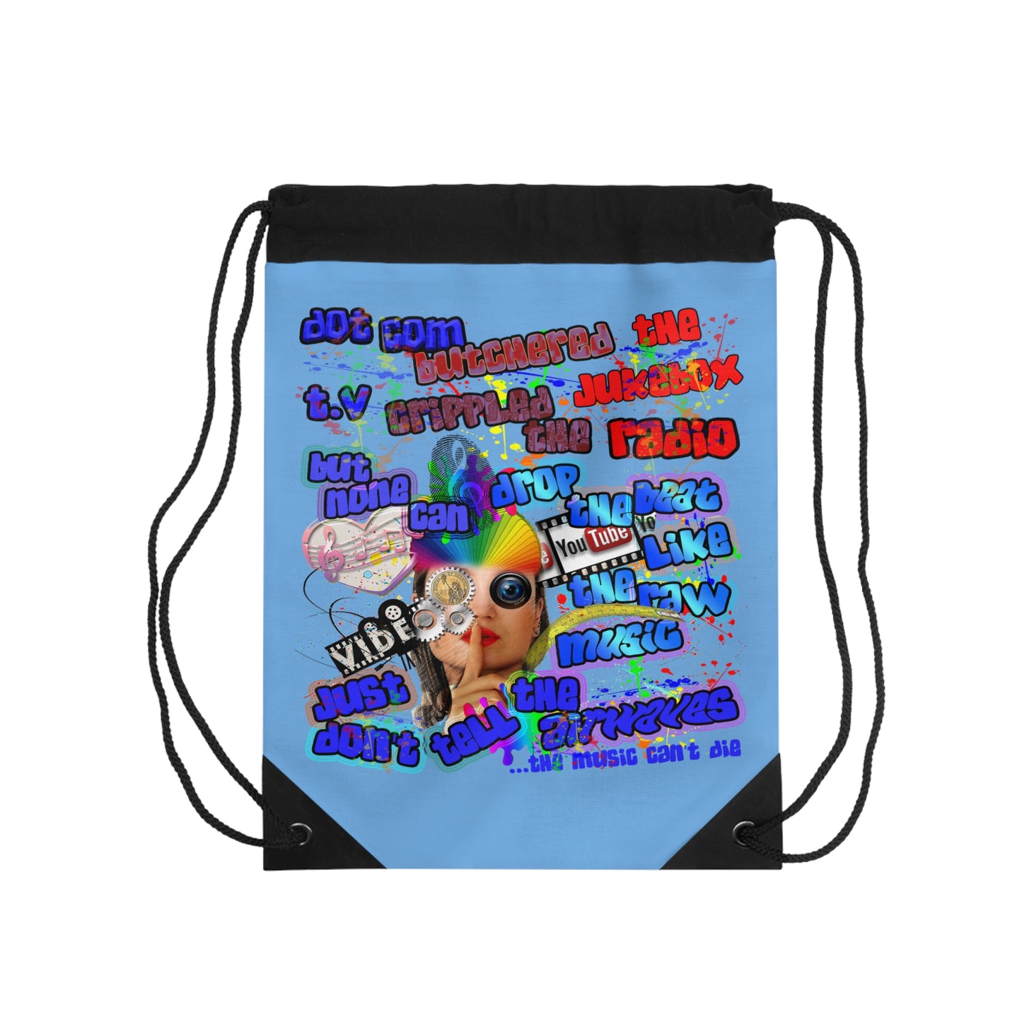 drop the beat - Drawstring Bag (light blue)