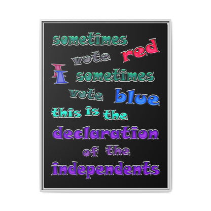 declaration of the independents - framed canvas art (black)