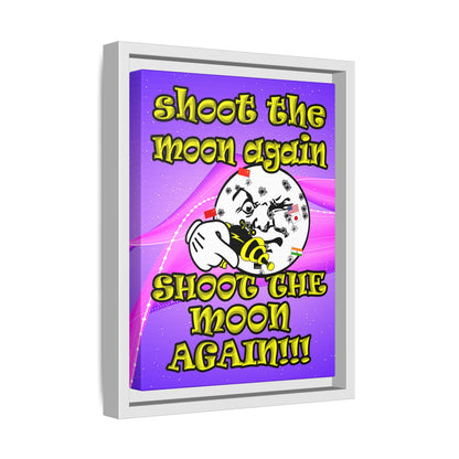 shoot the moon again - framed canvas art (purple-pink wave)