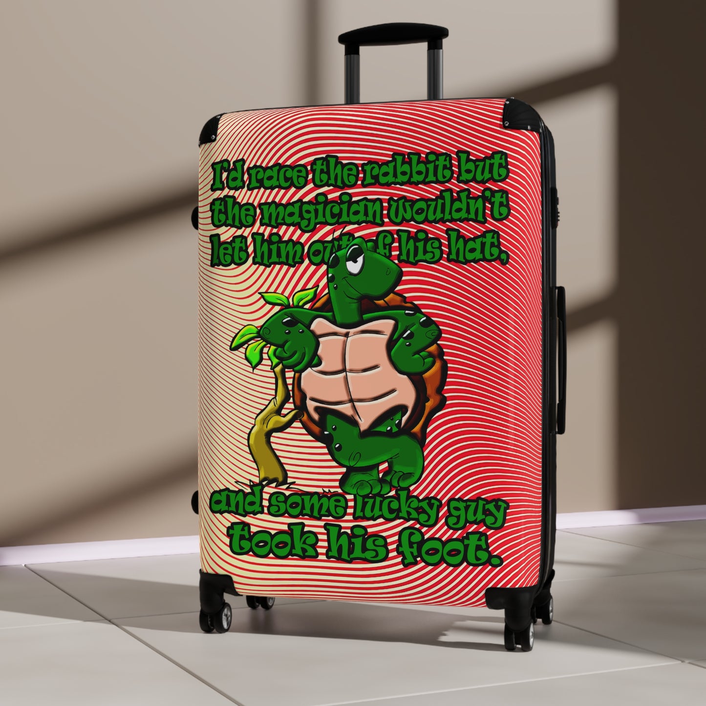 turtle race - Suitcase (yellow-orange wave)