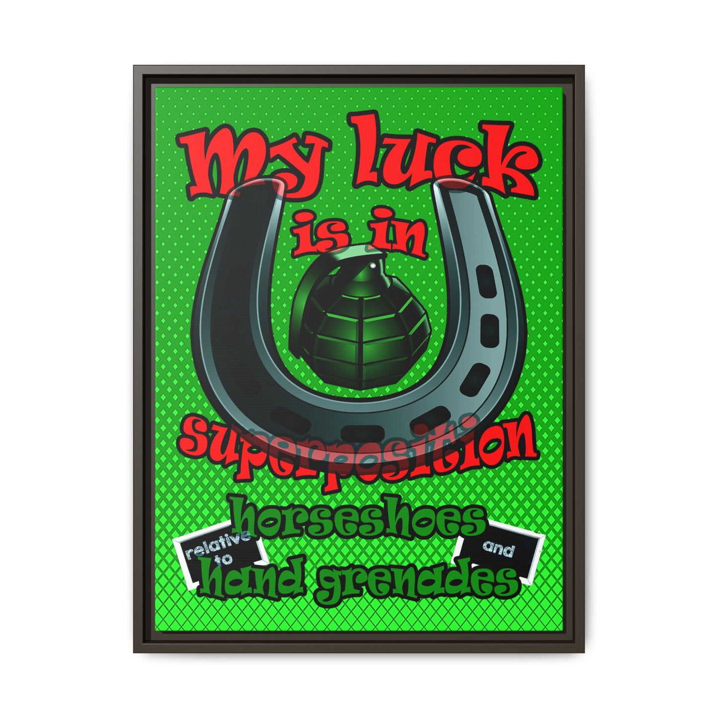 my luck - framed canvas art (logo green)