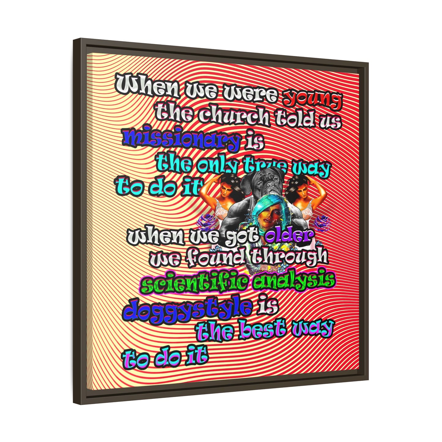 doggystyle - framed canvas art (yellow-orange wave)